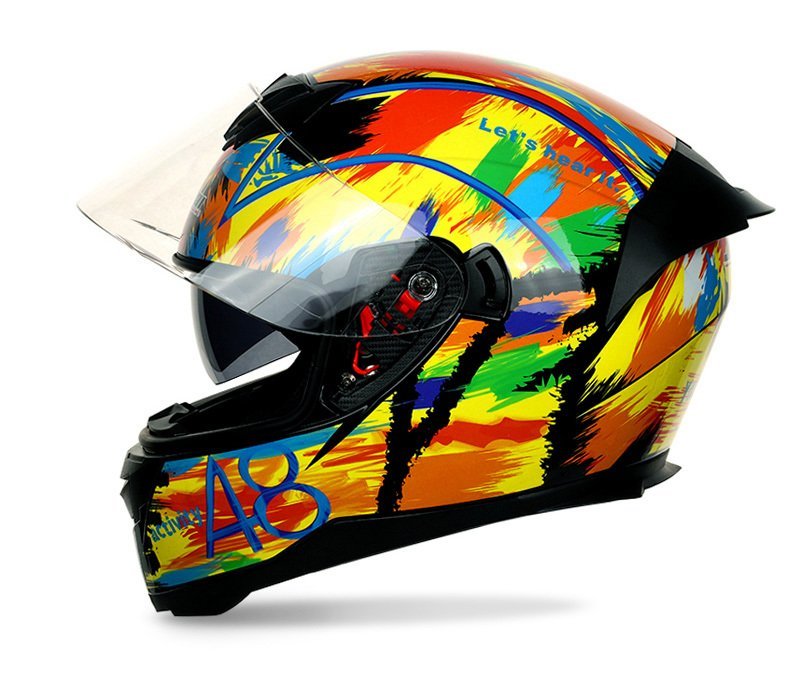 TZX457★オートバイヘルメットダブルレンズ取り外し可能なインナーライナーオートフルフェイスヘルメット男性と女性M -XL サイズ、9色選択_画像1