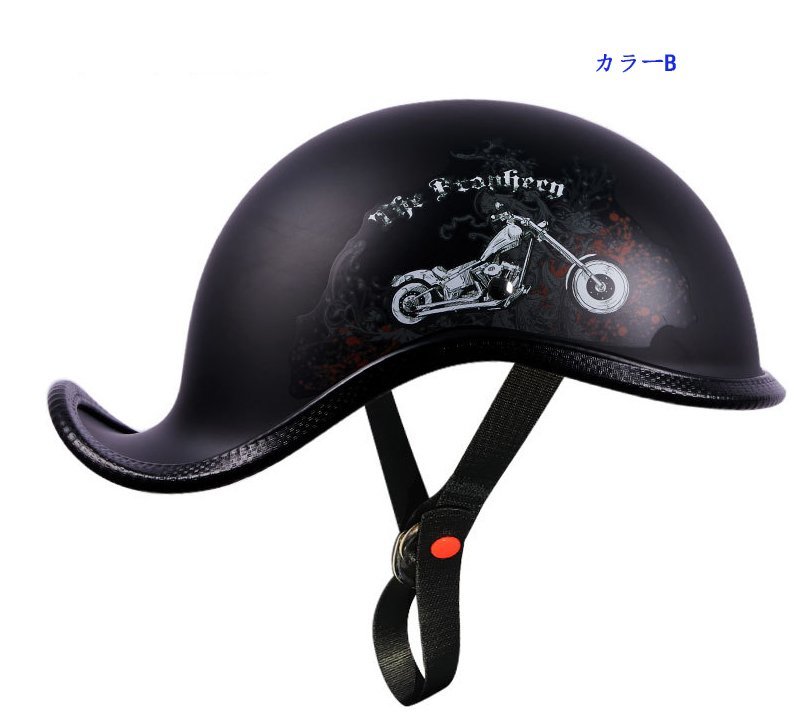 TZX637★新入荷DOT認証バイクヘルメット ハーフ 半帽 オートバイのヘルメットレトロなハーフヘルメット男性と女性る超軽量多色選択Lの画像3