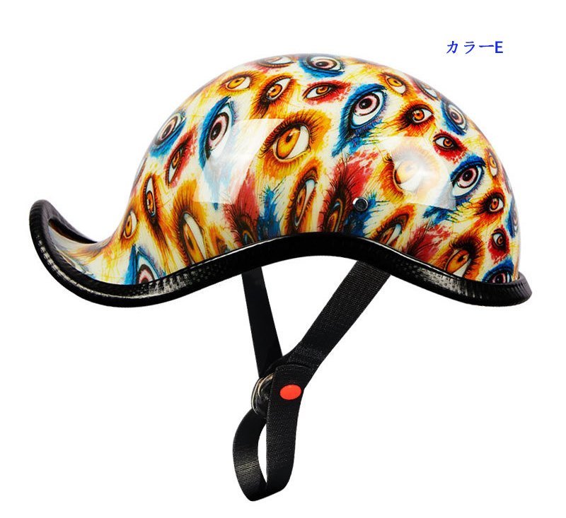 TZX637★新入荷DOT認証バイクヘルメット ハーフ 半帽 オートバイのヘルメットレトロなハーフヘルメット男性と女性る超軽量多色選択Lの画像4