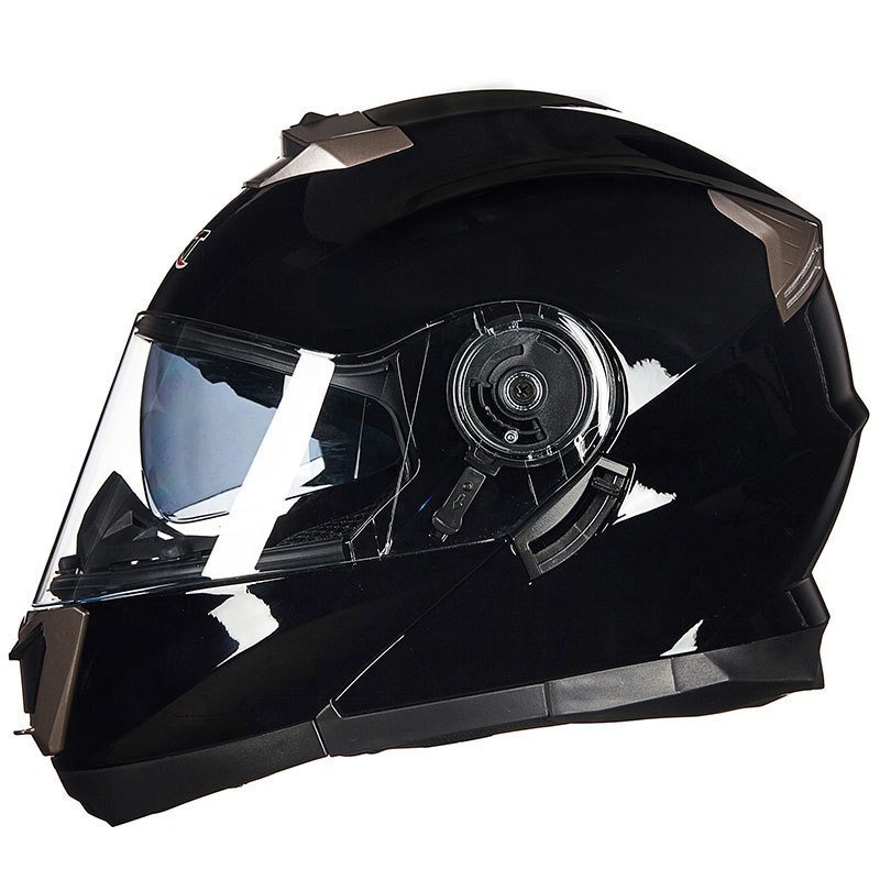 TZX352★システムヘルメット バイク フリップアップヘルメット uvカット 内装洗濯可 おしゃれ ヘルメット9色有り黒_画像1
