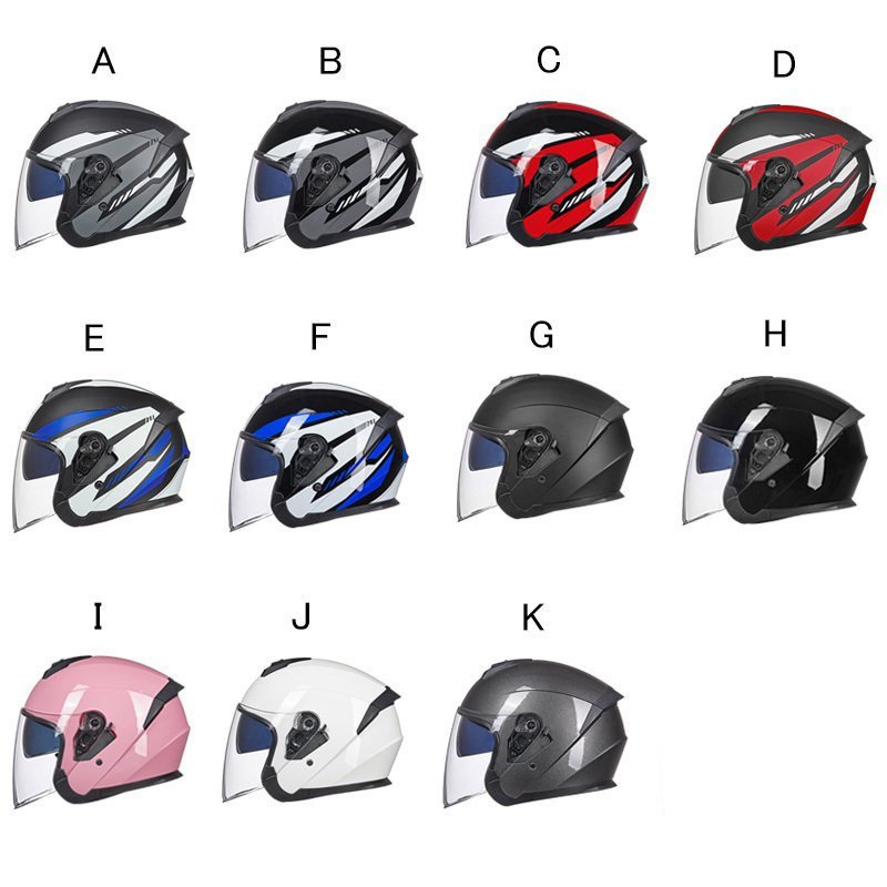 TZX372* bike helmet half helmet semi-hat 11 color jet helmet double shield UV cut attaching and detaching is possible interior M~XL silver color 