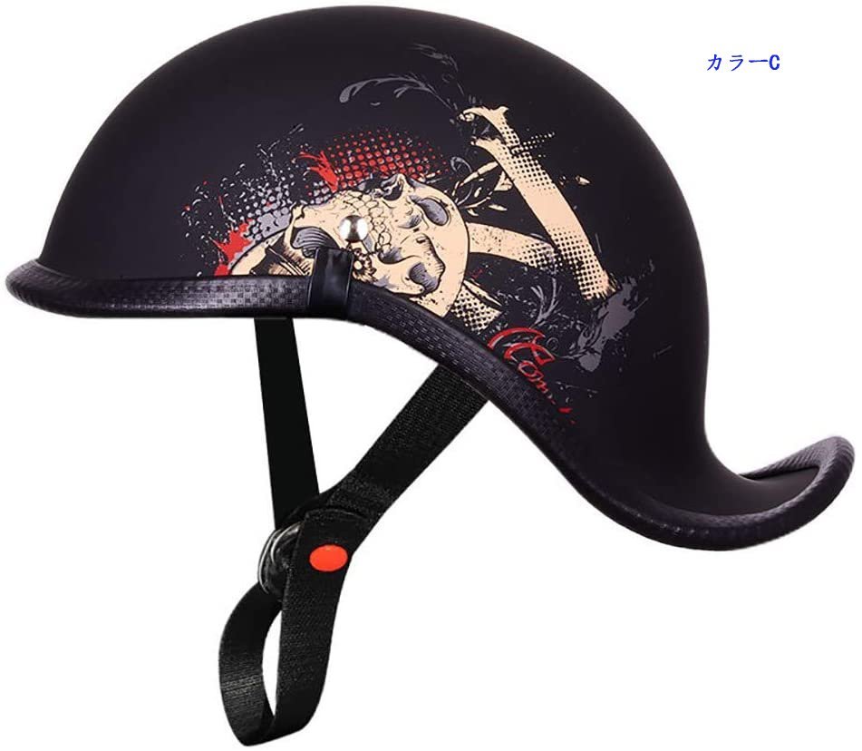TZX637★新入荷DOT認証バイクヘルメット ハーフ 半帽 オートバイのヘルメットレトロなハーフヘルメット男性と女性る超軽量多色選択Lの画像1