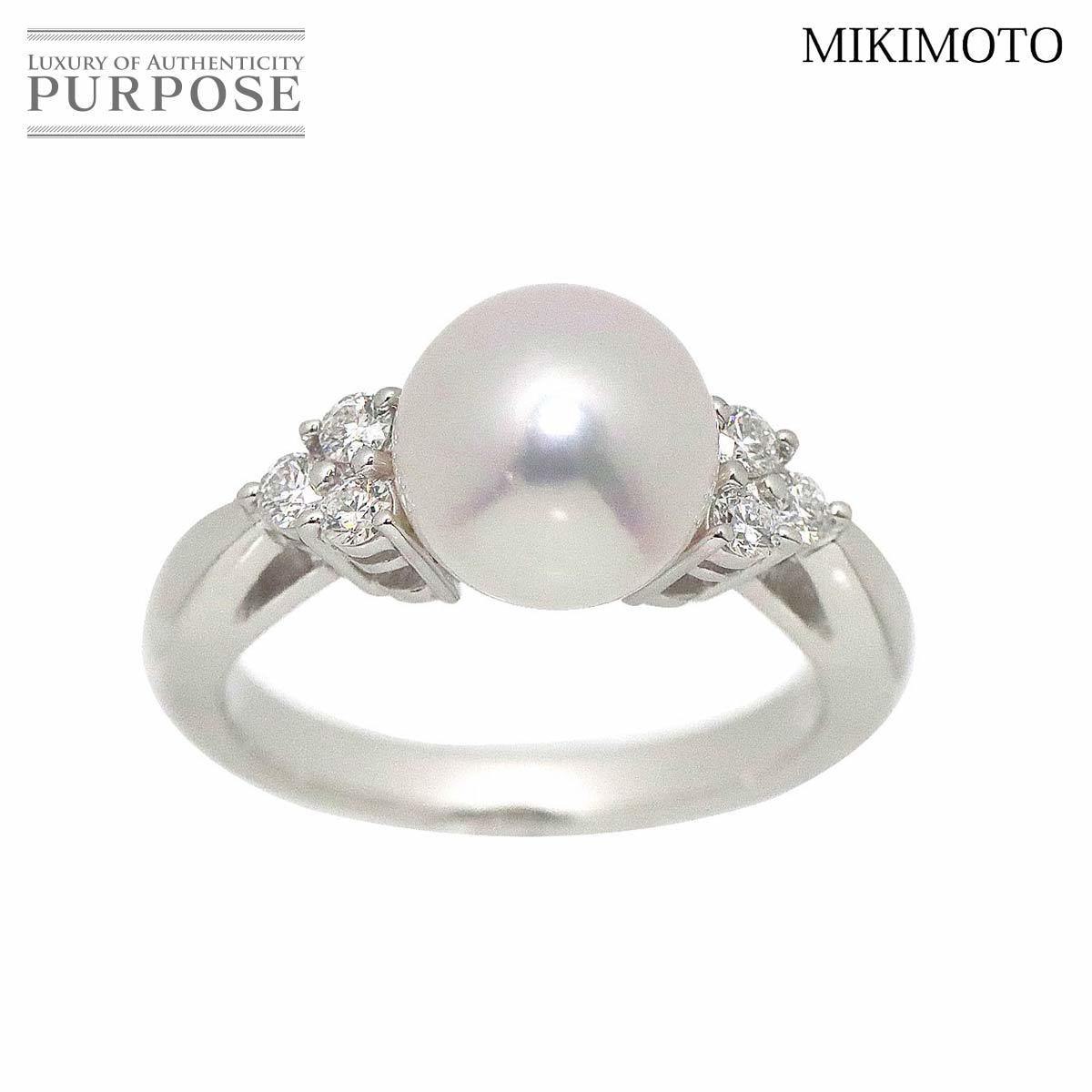 HOT新作】 ミキモト MIKIMOTO アコヤ真珠 7?o ダイヤ イヤリング K18