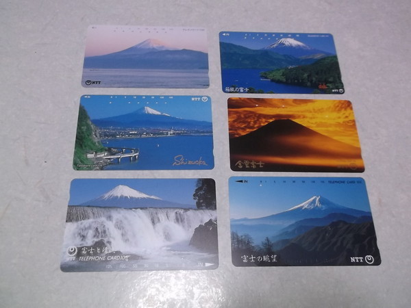 ☆　富士山　【　テレカ 6枚セット　】 使用済みテレフォンカード　※管理番号 t021 _画像1