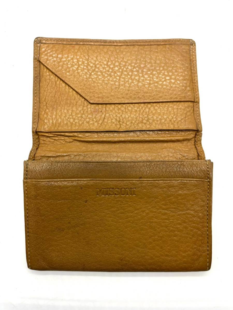 Missoni card-case pass case leather Brown 