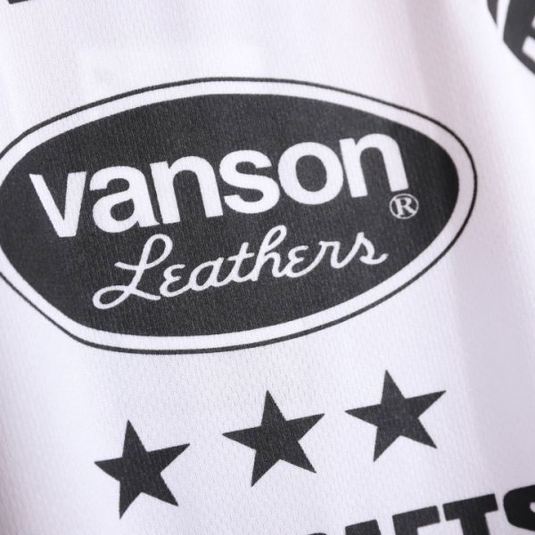 VANSON ドライメッシュ 半袖 Tシャツ VS22802S ホワイト×ブラック【Lサイズ】バンソン_画像8