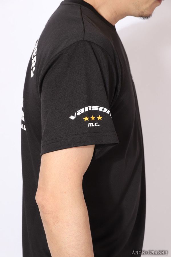 VANSON ドライメッシュ 半袖 Tシャツ VS22802S ブラック×ホワイト【XLサイズ】バンソン_画像9