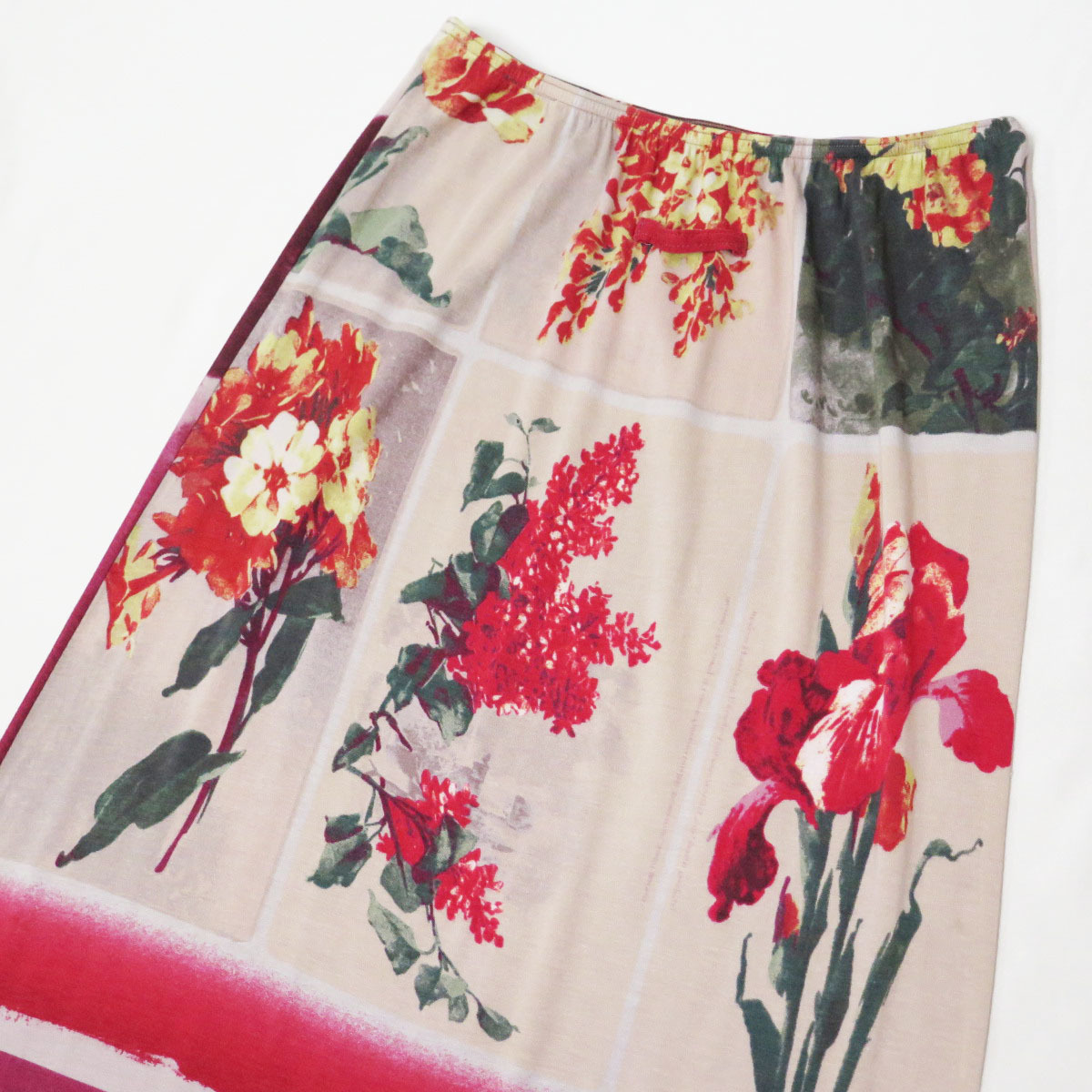 Jean Paul GAULTIER Stretch Jersey Floral Long Skirt Vintage ジャン