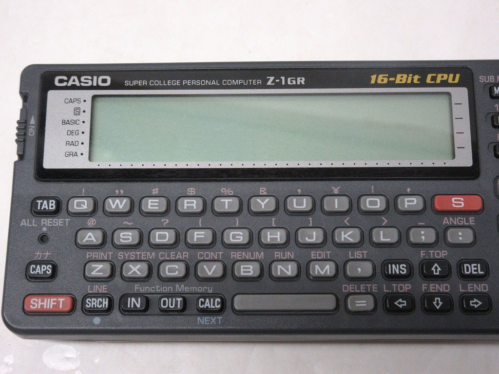 07K156 rare rare CASIO Casio pocket computer [Z-1GR] 16-Bit CPU complete Junk part removing etc. selling out 