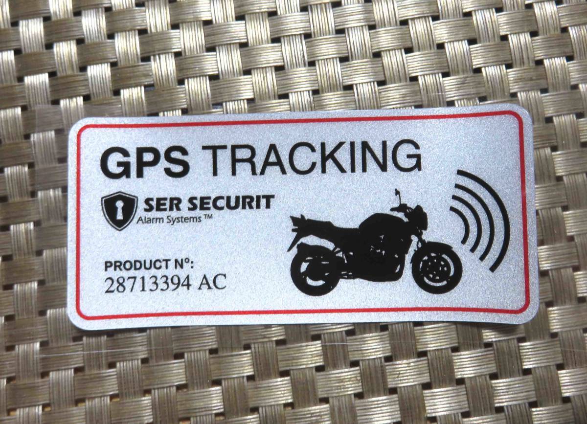 MD■DX白横ST◆新品GPS　TRACKINGオートバイ　バイク二輪車　単車　盗難防止ステッカー　シール防水◎愛車　いたずら防止　窃盗犯罪の抑止