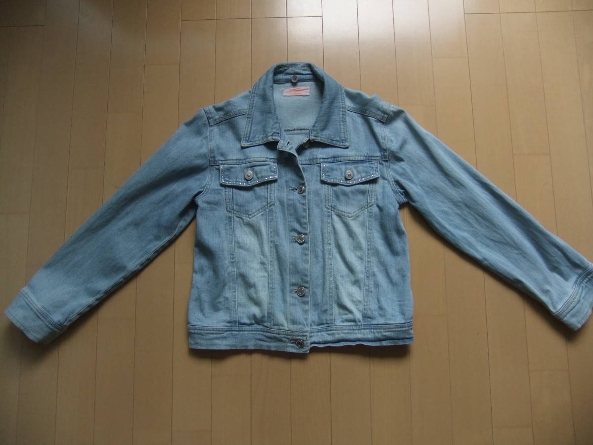 *150 size *BEGUM Denim jacket /G Jean! rhinestone decoration 