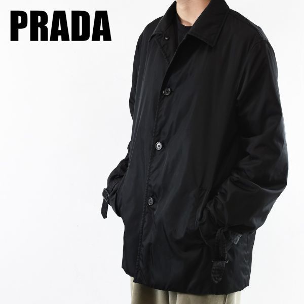AW A2776 高級 PRADA プラダ メンズ ナイロン コーチジャケット ハーフ