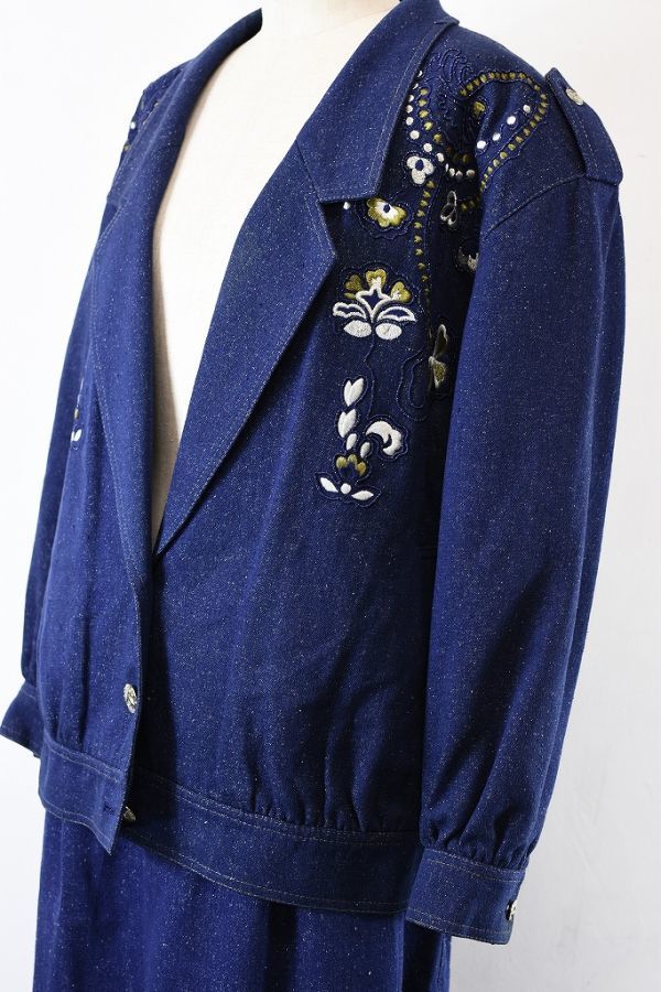通販 総柄 美品 LEONARD ジャケット レオナール 最高級ツイード