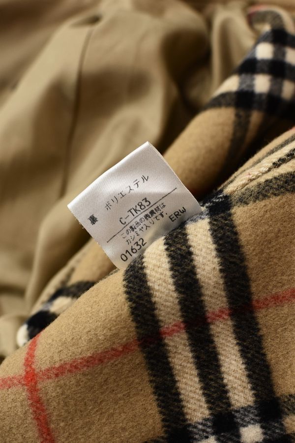 AW A2754 BURBERRY LONDON バーバリー カシミヤ ノバチェック ダブルフェイス ロング チェスター コート ジャケット 女性  7AR 金ボタン