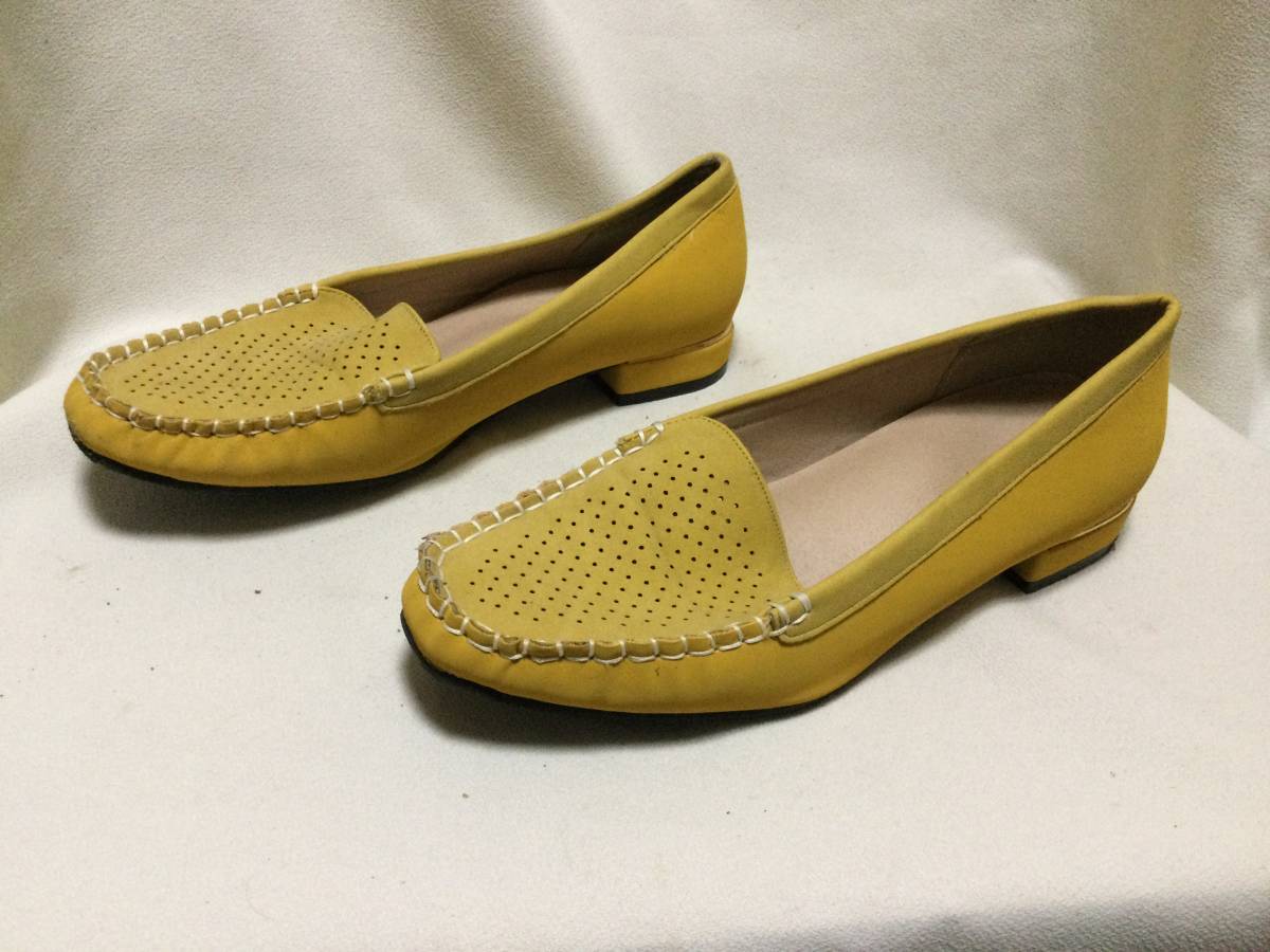 C1498 NOBLE PIED yellow group sneakers manner pumps 24,5.