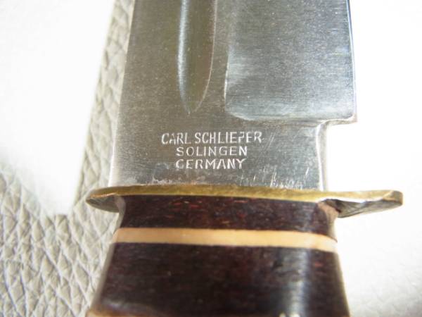 ■美品 1960年代 革ケース付！ ドイツ ゾーリンゲン CARL SCHLIEPER スタッグホーン ハンターキングナイフ（狩猟刀）ステンレス製