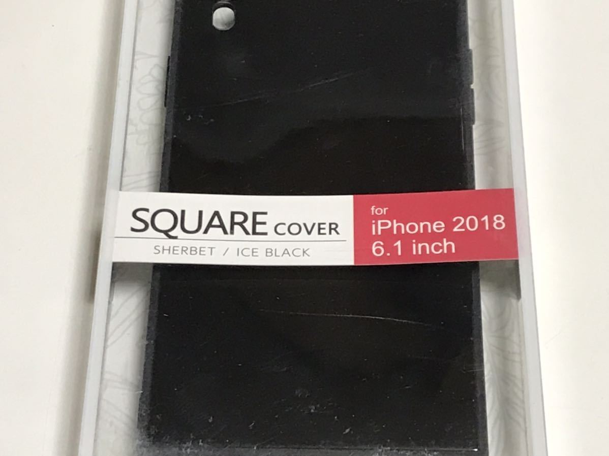 匿名送料込み iPhoneXR用スクエア カバー ケース アイスブラック 黒色 背面強化ガラス 新品 iPhone10R アイホンXR アイフォーンXR/LJ9
