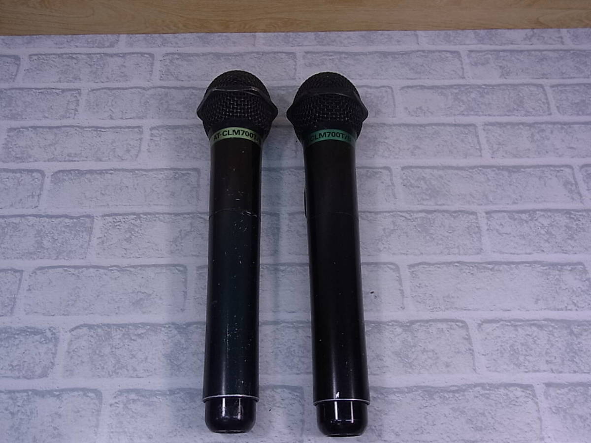 ◎J 772●オーディオテクニカ audio-technica☆ワイヤレスマイク 2本セット☆AT-CLM700T B☆動作不明☆ジャンク
