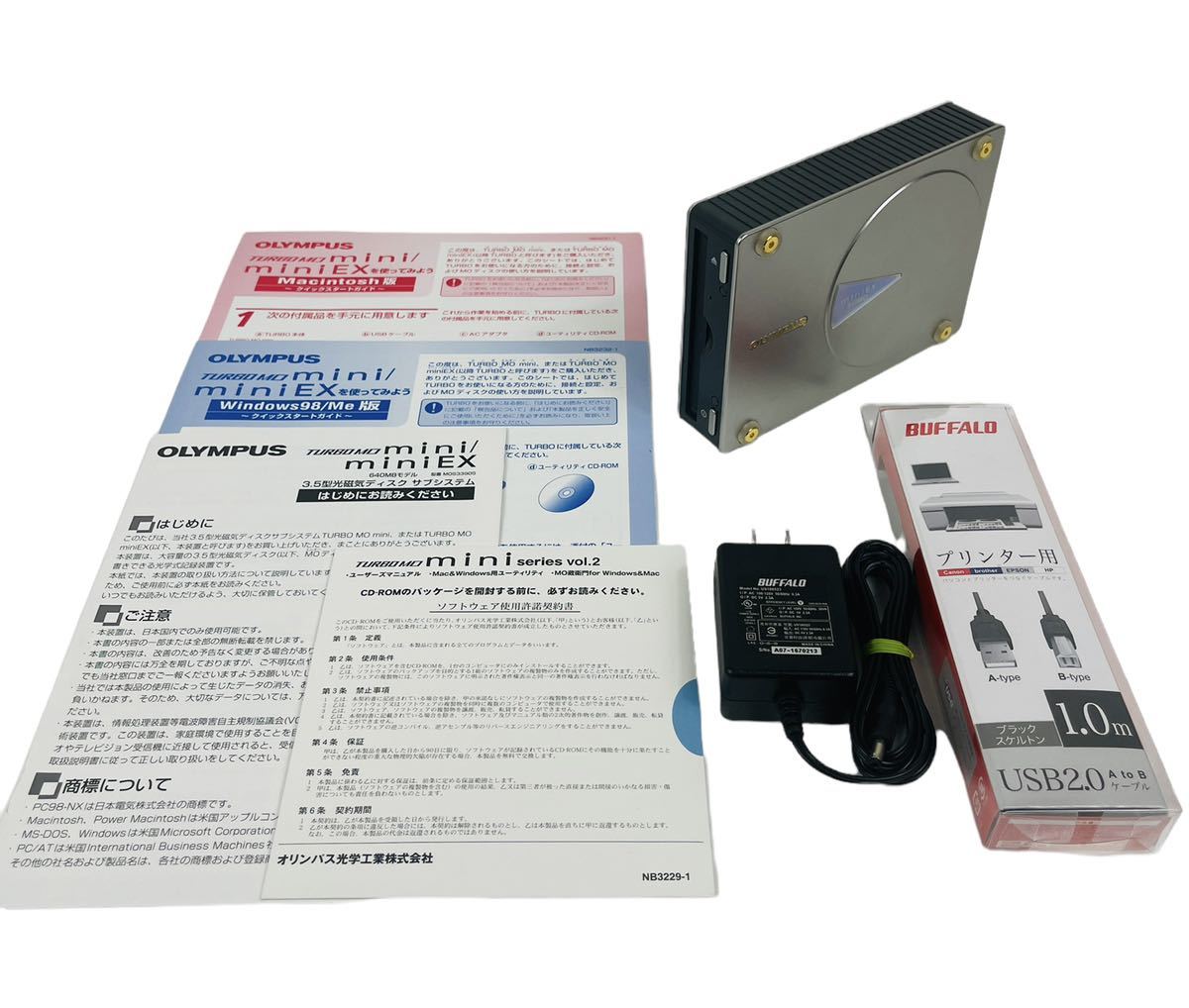 OLYMPUS オリンパス TURBO MO miniEX 640MB対応 MOディスク ドライブ MO643U2