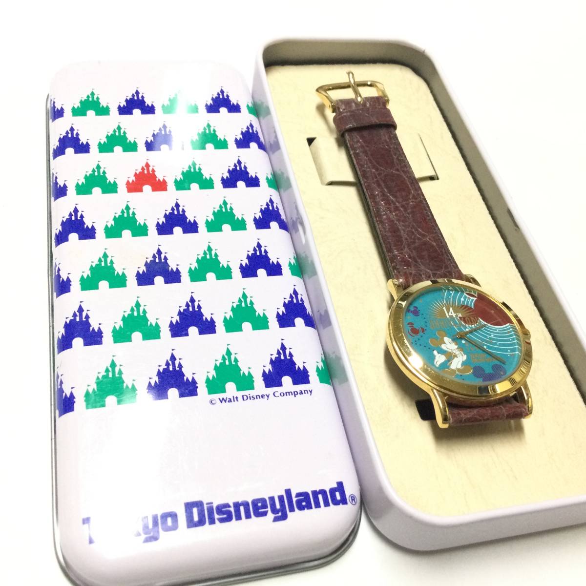 【レトロ希少品・新品未使用】電池交換済！ディズニーランド 14周年記念腕時計