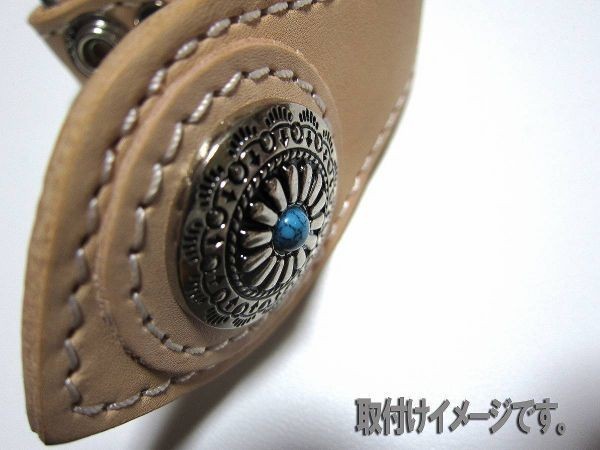 ターコイズ風コンチョ ブルー 30mm ネジ式 10個セット #