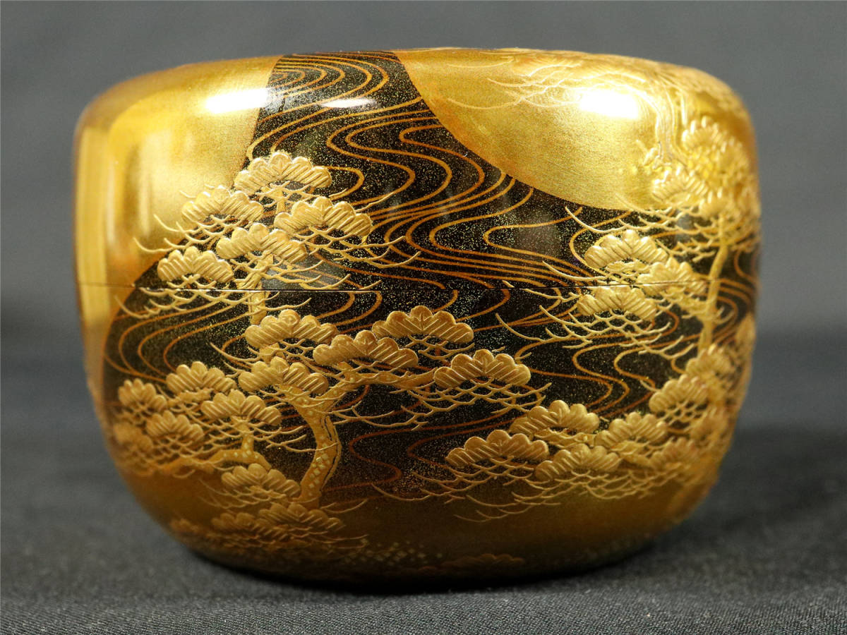 逸品! 田村一舟 住吉蒔絵 平棗 加賀蒔絵師 能登輪島塗 共箱共布 逸品! 田村一舟 住吉蒔絵 平棗 加賀蒔絵師 能登輪島塗 共箱共布