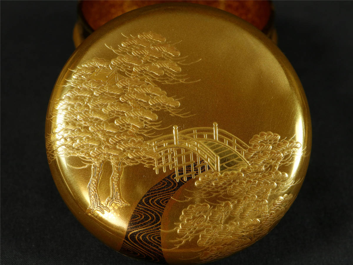 逸品! 田村一舟 住吉蒔絵 平棗 加賀蒔絵師 能登輪島塗 共箱共布 逸品! 田村一舟 住吉蒔絵 平棗 加賀蒔絵師 能登輪島塗 共箱共布