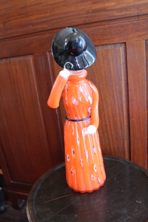 イタリア【ヴェネチアン ガラス ミルフィオリ】帽子をかぶる婦人 置物 人形 39cm ムラノ_画像7