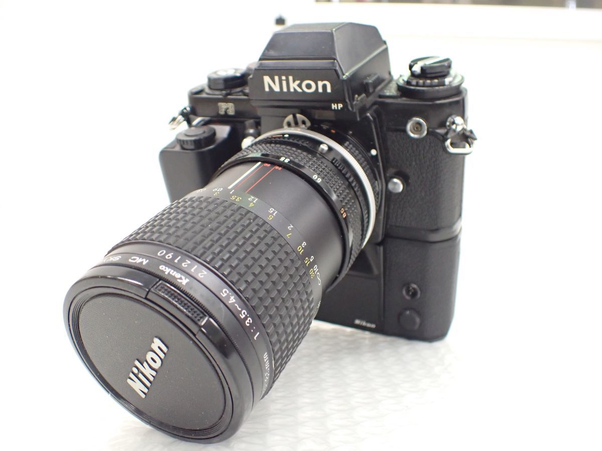 ☆営AD300-60 Nikon ニコン F3フィルムカメラ、レンズ Zoom-NIKKOR 28-85㎜ 1:3.5-4.5、モータードライブ MD-4、Kenko 保護フィルター