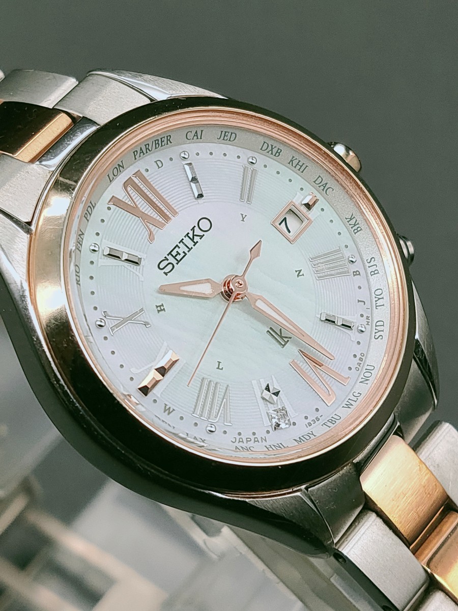 在庫処分・数量限定 SEIKO ルキア 1B35-0AA0 シェル文字盤 1Pダイヤ