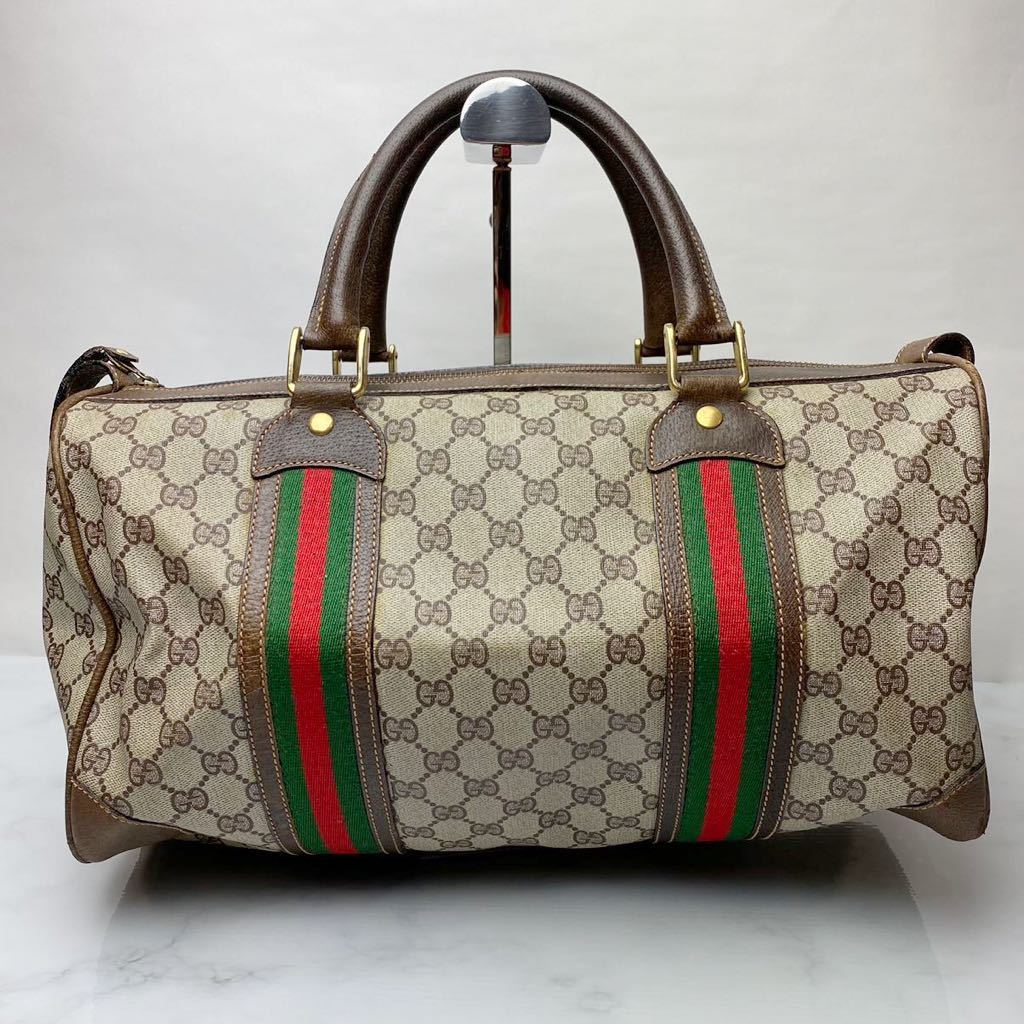 1円【超美品！】GUCCI グッチ ボストンバッグ GG柄 GGキャンバス