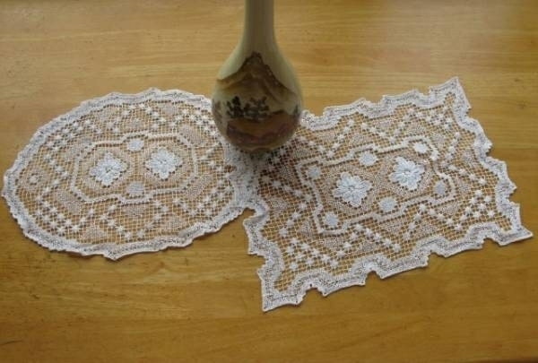 fire race hand-knitted table runner / cotton #D-010