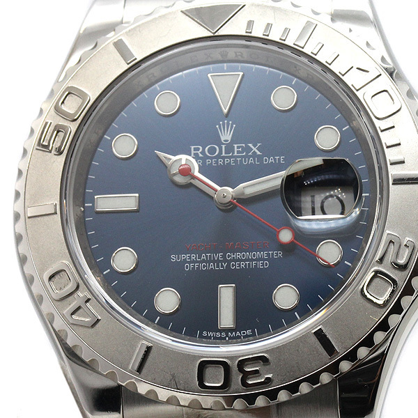 ロレックス ROLEX ヨットマスター40 ロレジウム 116622 ランダム ブルー文字盤 SS/プラチナ メンズ腕時計 自動巻き 
