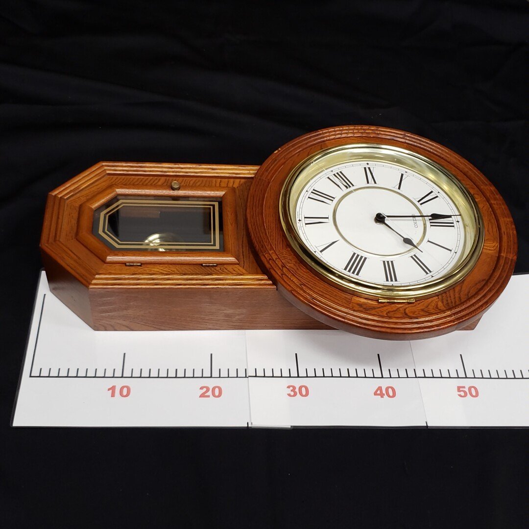 柱時計　SEIKO　PQ826B　クオーツ　クロック 　日本製　レトロ風　振り子時計　電池式　ジャンク品　木製　時計[120i1853]_画像8