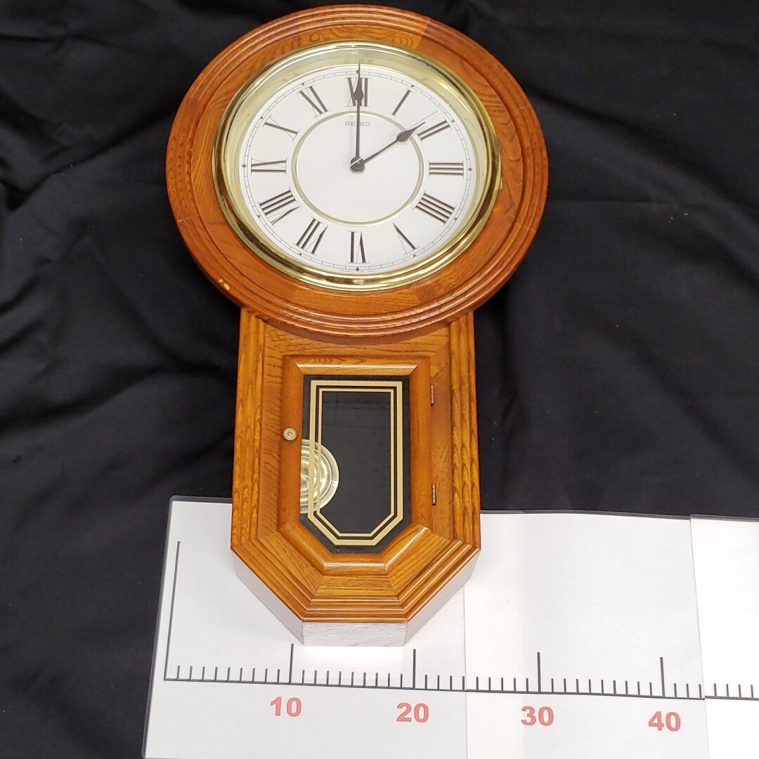 柱時計　SEIKO　PQ826B　クオーツ　クロック 　日本製　レトロ風　振り子時計　電池式　ジャンク品　木製　時計[120i1853]_画像6