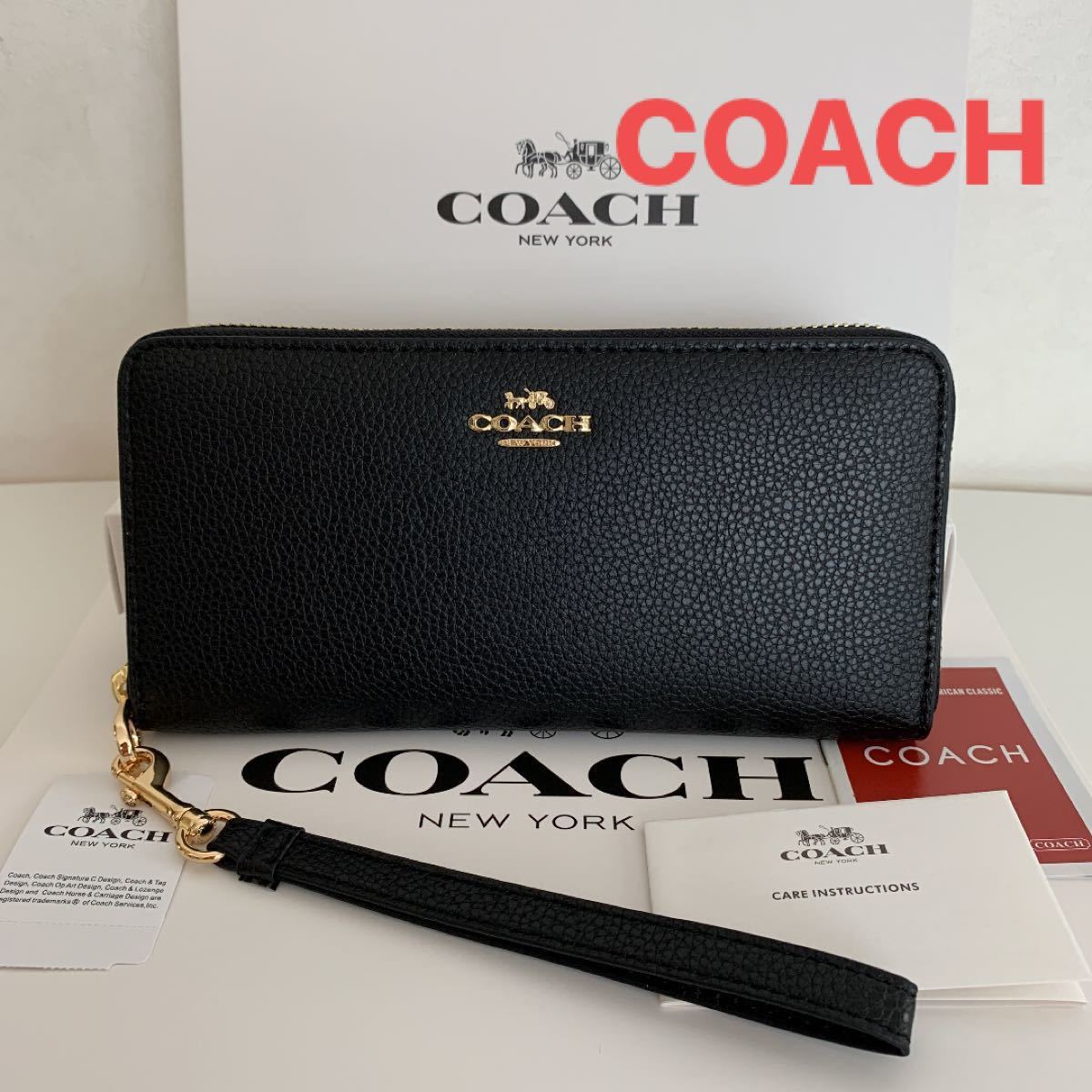 着後レビューで COACH コーチ 折り財布 ブラック メンズ レディース 黒