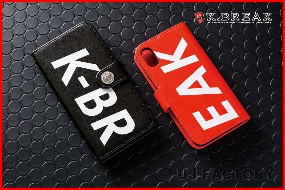 [K-BREAK]* смартфон кейс iPhone 6Plus/iPhone 7Plus/iPhone 8Plus/ кожанный кейс * красный *K-BREAK. Logo . акцент!