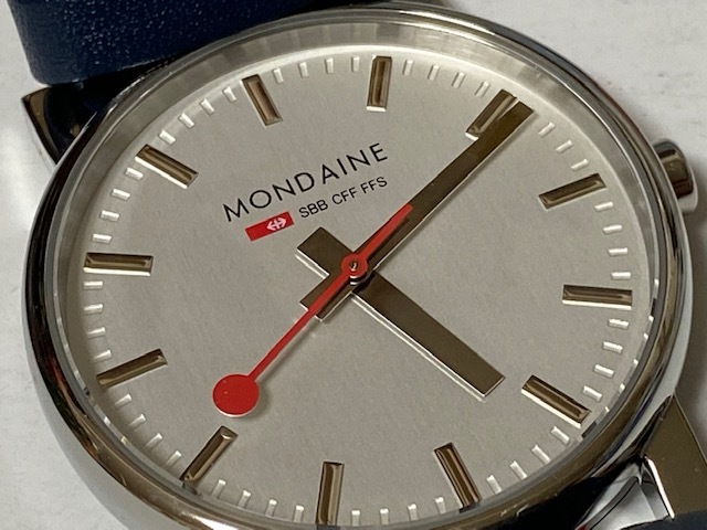 モンディーン 【 MONDAINE 】 Evo SILVER エヴォ シルバー 紺革ベルト A658.30300.18SBD 展示未使用品_画像4