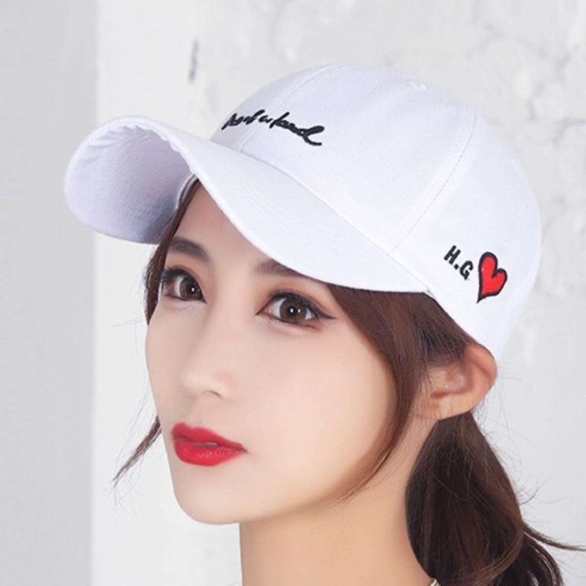 帽子 ユニセックス ストリート 韓国  ホワイト キャップ 白