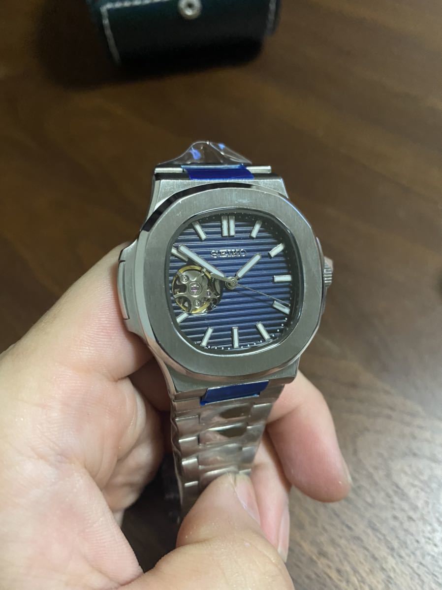 SEIKO カスタム mod ノーチラス 裏スケ ブルー 青 ブラック 黒