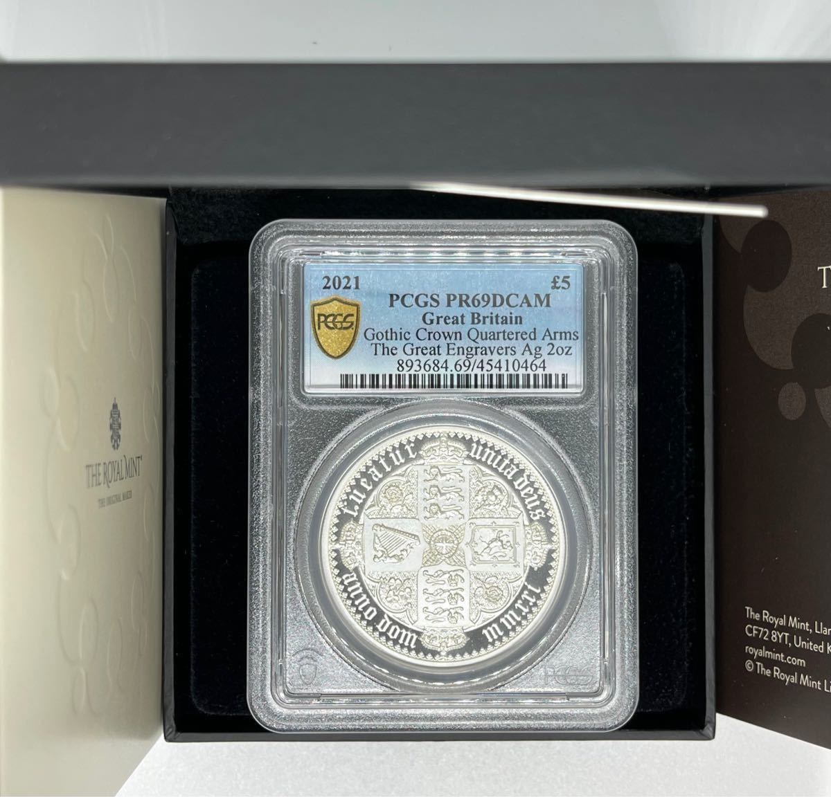 2021年 ロイヤルミント ゴシック クラウン 銀貨 PCGS エリザベス女王 5ポンド 2オンス イギリス ゴチック NGC