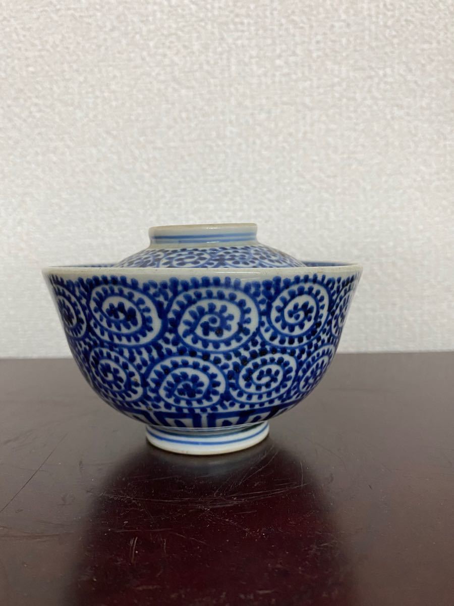染付 茶碗 大明年製 江戸時代 古伊万里 タコ唐草文茶碗 染付 茶碗 大明年製 江戸時代 古伊万里 タコ唐草文茶碗