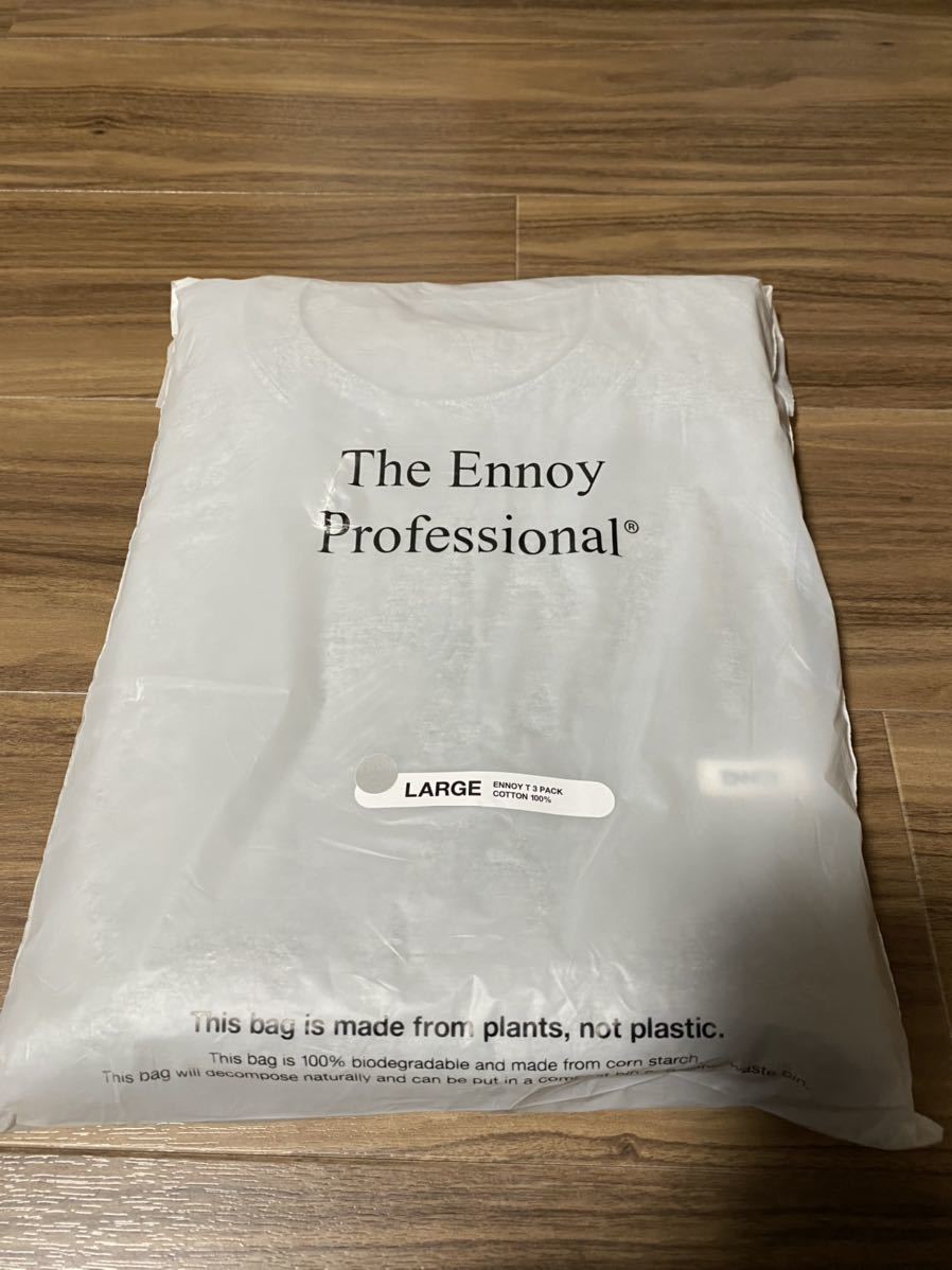 新品 未開封 Lサイズ エンノイ ennoy Tシャツ グレー コットン ロゴ