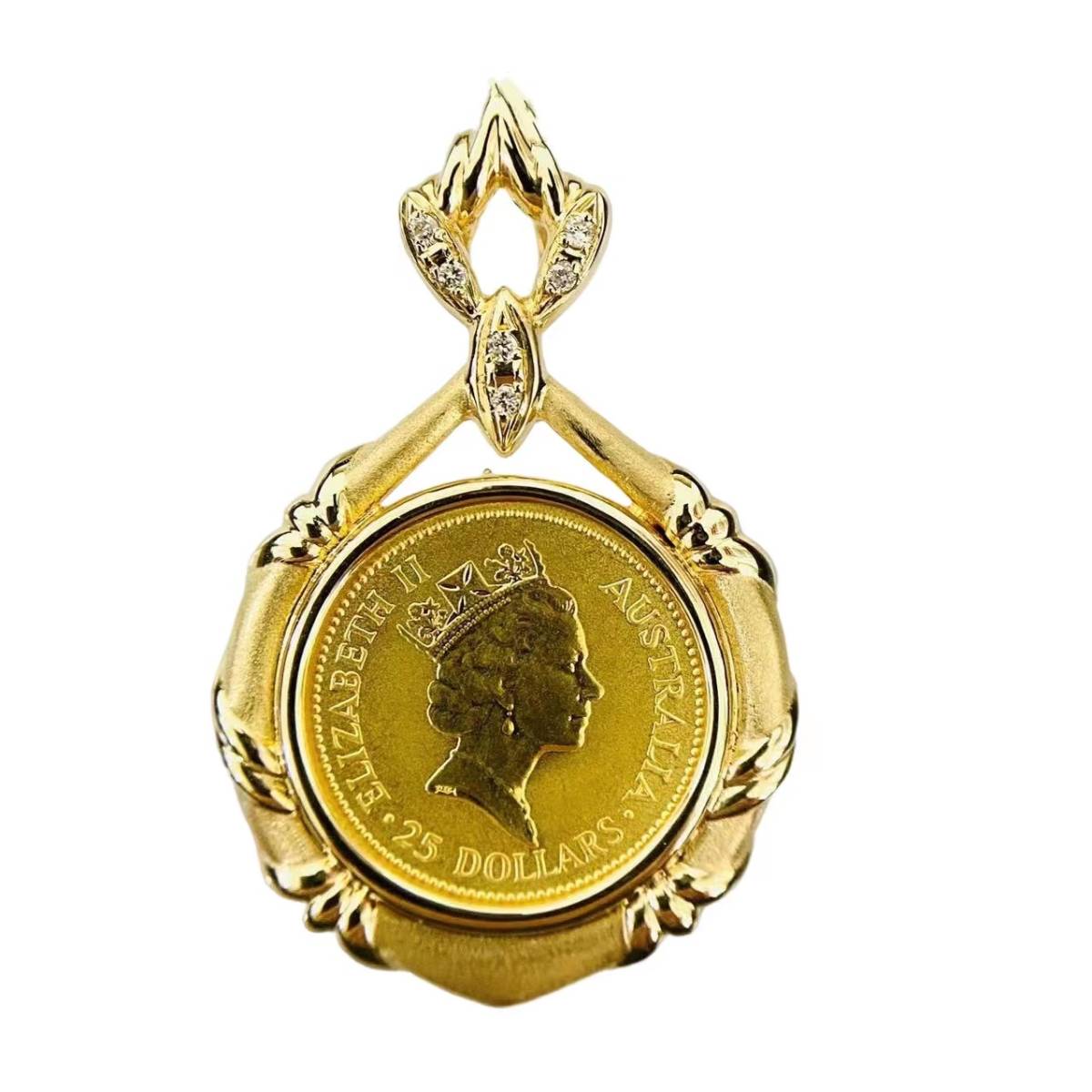 最も優遇 ダイヤモンド 1992年 オーストラリア カンガルー金貨 0.06 Gold コレクション イエローゴールド ペンダントトップ 純金 K18/24 14.3g イエローゴールド