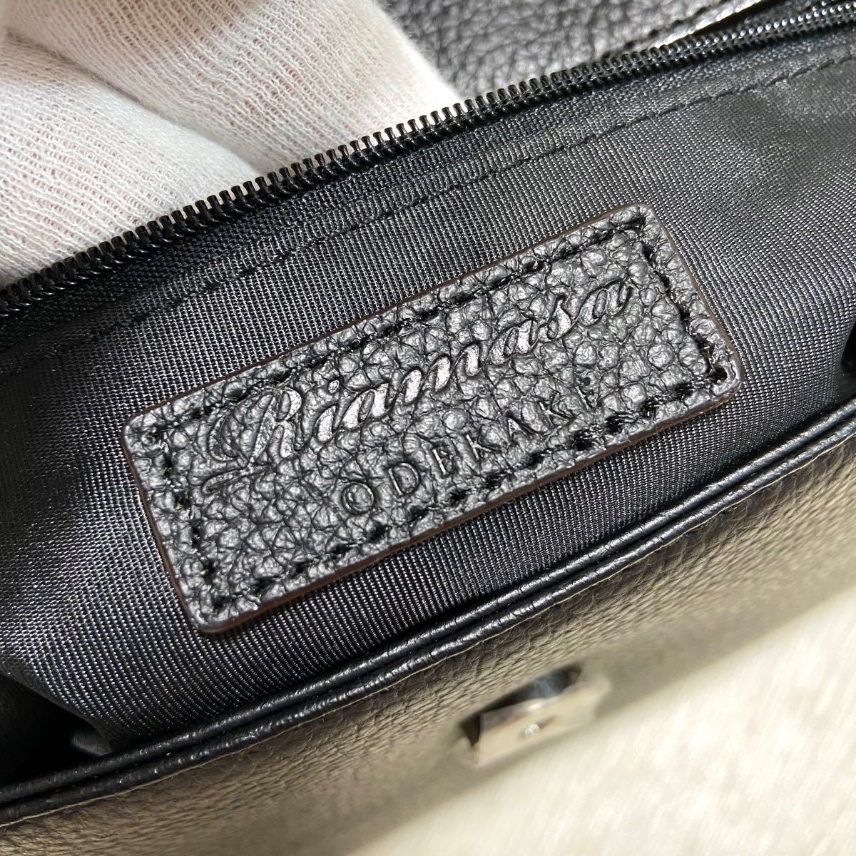 未使用 定価4万 リアマッサ リアルパイソン×レザー 2WAYハンドバッグ