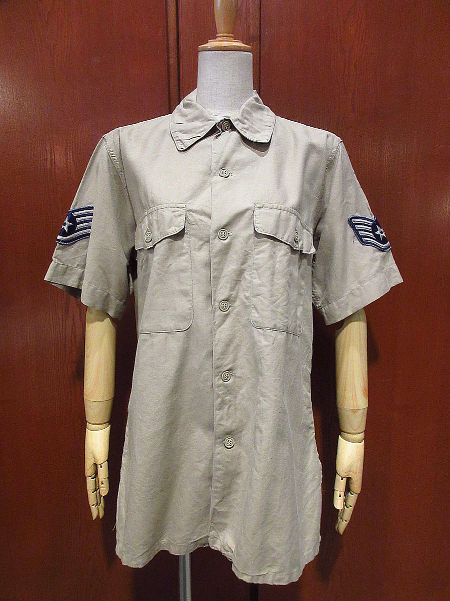 ビンテージ60's●USAFコットン半袖シャツsize 15 1/2●220711i2-m-sssh-ot 1960sミリタリー米軍実物メンズサマー夏_画像1