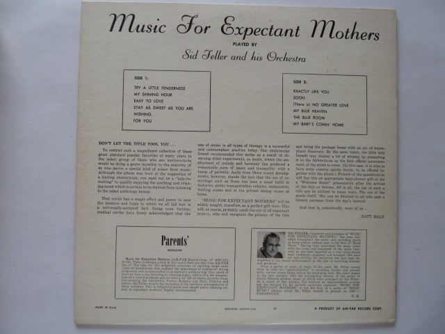 ムード ■シド・フェラー/ SID FELLER■MUSIC FOR EXPECTANT MOTHERS_画像2