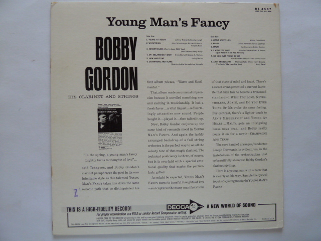 ムード ■ボビー・ゴードン/ BOBBY GORDON■YOUNG MAN'S FANCY_画像2