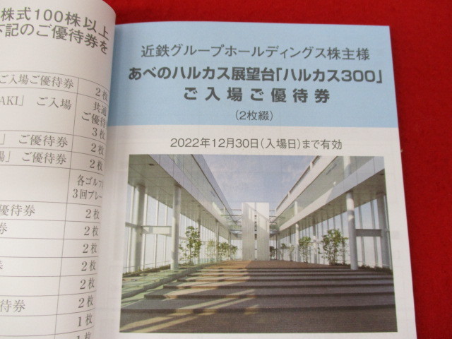 Ｙ【5388】未使用品★近鉄　株主優待券（2冊）冊子のみ★　有効期限2022年12月31日迄　_画像3