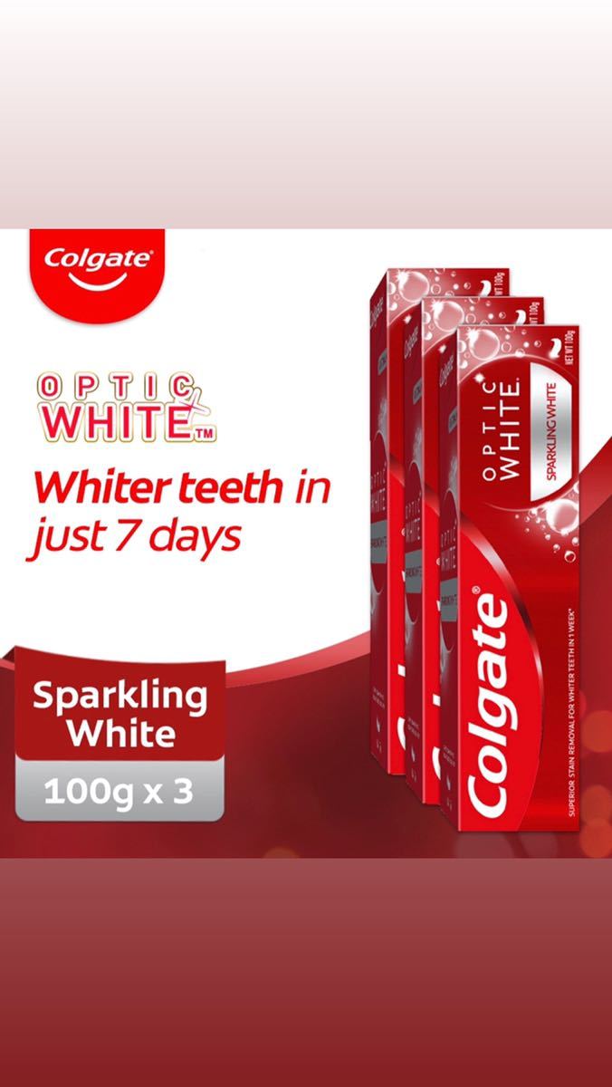 高級ブランド Colgate Optic White Sparkling 100g 3本セット コルゲート ホワイトニング 歯磨き粉 シール ジェル オプティック  ホワイト www.bdiwearparts.com